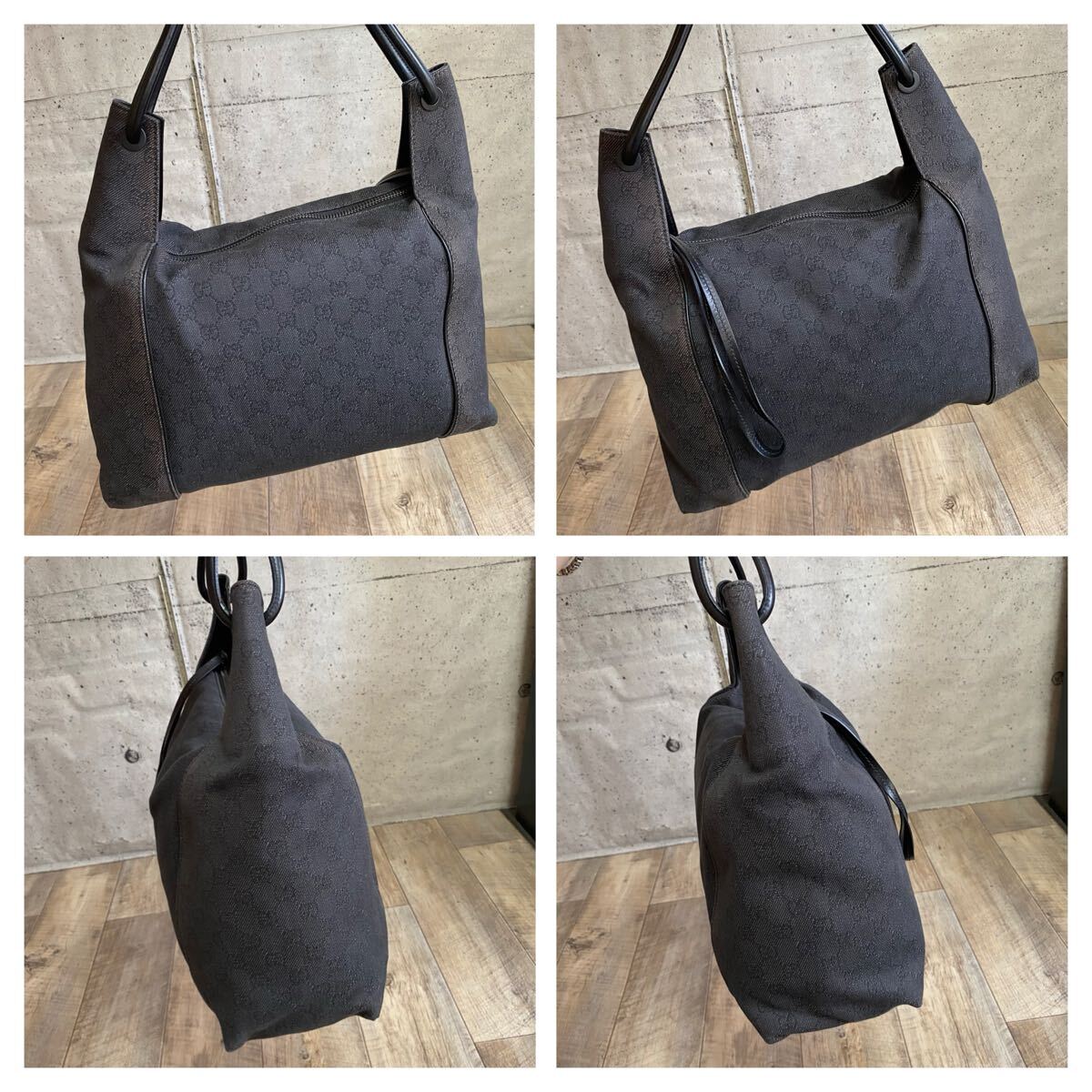 正規品 GUCCI グッチ GG柄 キャンバス レザー ハンドバッグ ワン 正規品 GUCCI グッチ GG柄 キャンバス レザー ハンドバッグ ワン