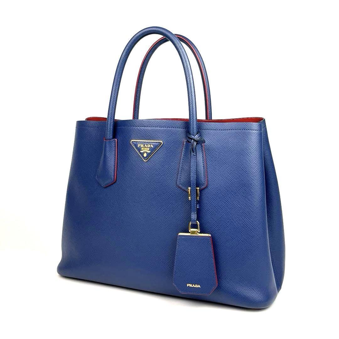 極美品】PRADA プラダ トートバッグ ドゥーブレ 三角ロゴ 極美品】PRADA プラダ トートバッグ ドゥーブレ 三角ロゴ