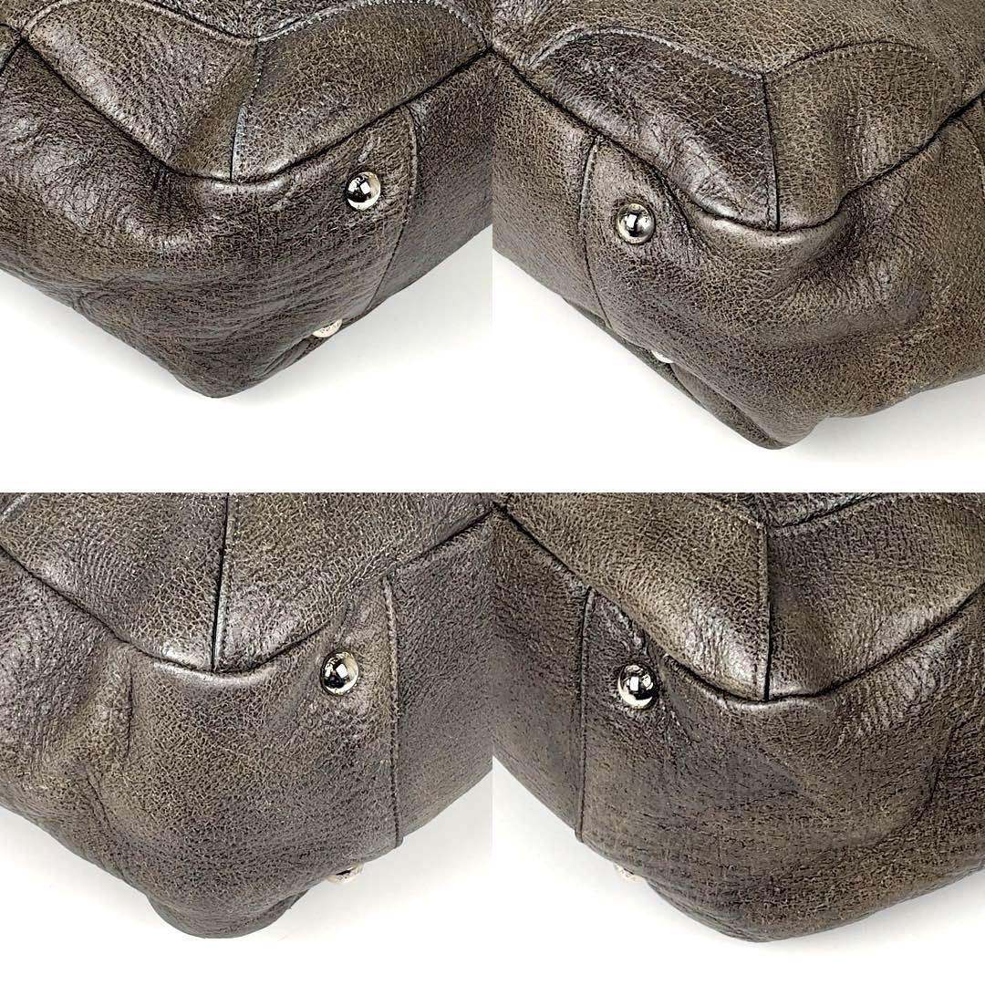 美品】PRADA プラダ トートバッグ チェーン シルバー金具 裏地総 美品】PRADA プラダ トートバッグ チェーン シルバー金具 裏地総