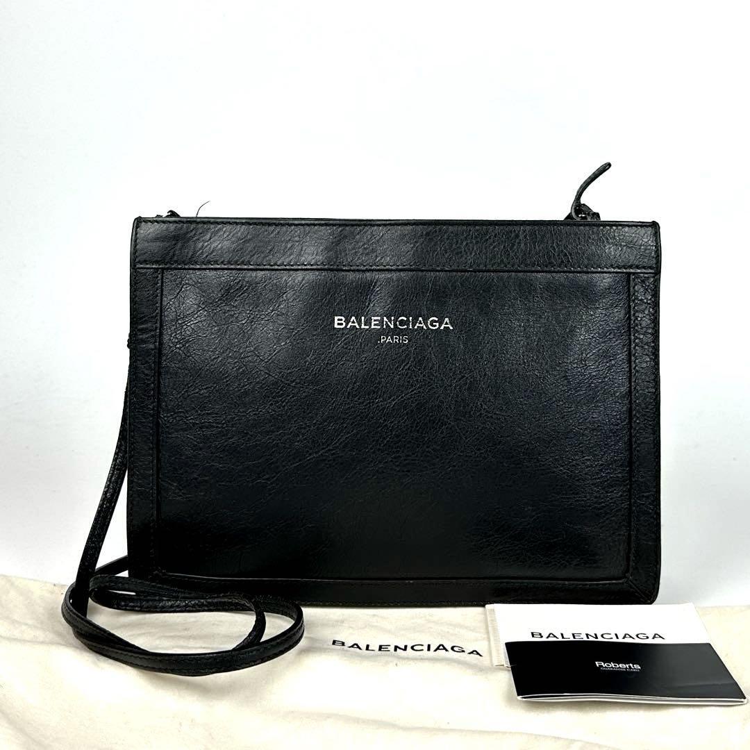 美品】BALENCIAGA バレンシアガ ショルダーバッグ 2way ネイビー 美品】BALENCIAGA バレンシアガ ショルダーバッグ 2way ネイビー