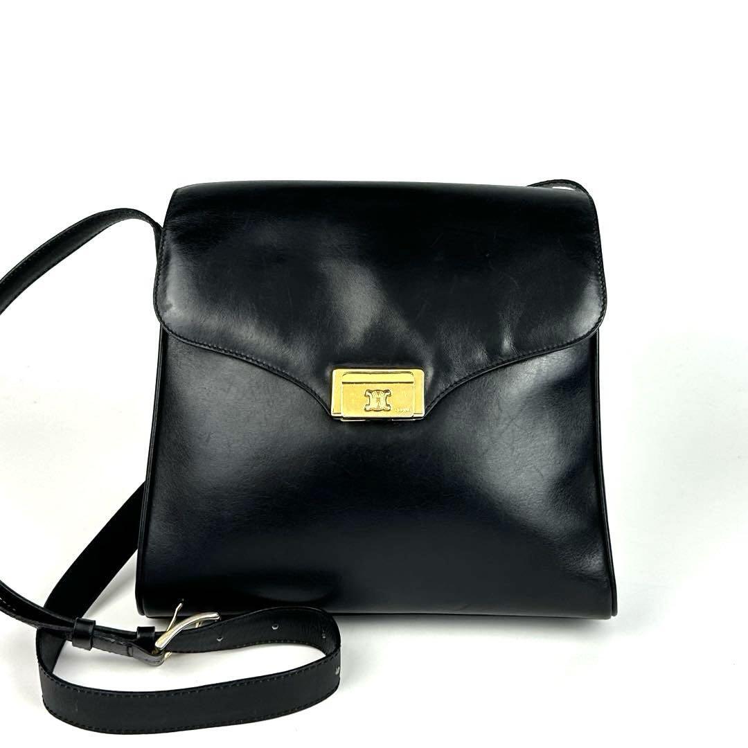 美品】CELINE セリーヌ ショルダーバッグ トリオンフ C金具 美品】CELINE セリーヌ ショルダーバッグ トリオンフ C金具