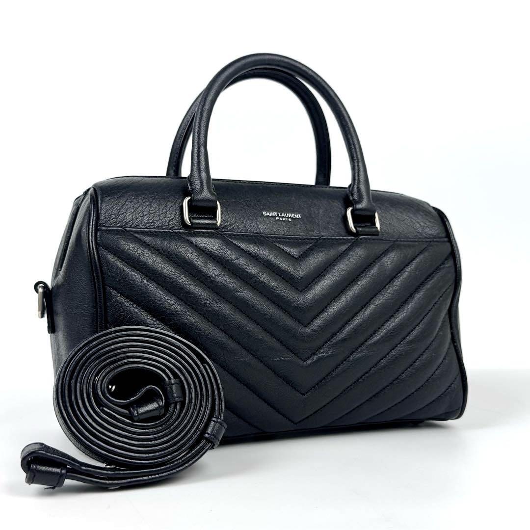 美品】SAINT LAURENT サンローラン ハンドバッグ 2way ダッフル 美品】SAINT LAURENT サンローラン ハンドバッグ 2way ダッフル