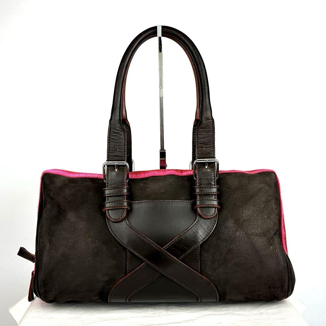 美品 LOEWE ロエベ ハンドバッグ アナグラム ロゴ型押し ミニ 美品 LOEWE ロエベ ハンドバッグ アナグラム ロゴ型押し ミニ