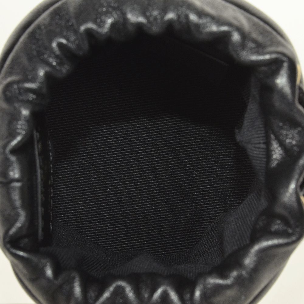 シャネル CHANEL ココマーク チェーンショルダー ポーチ ショルダーバッグ ラムスキン AP2330 ブラック ゴールド金具 巾著 ポシェット