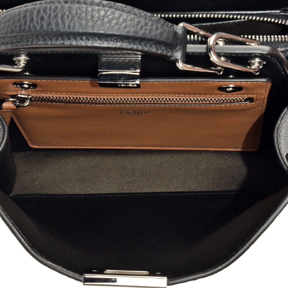 フェンディ FENDI ピーカブー アイシーユー スモール ハンドバッグ 2WAY レザー 7VA530 ブラック ショルダーバッグ ISeeU レディース