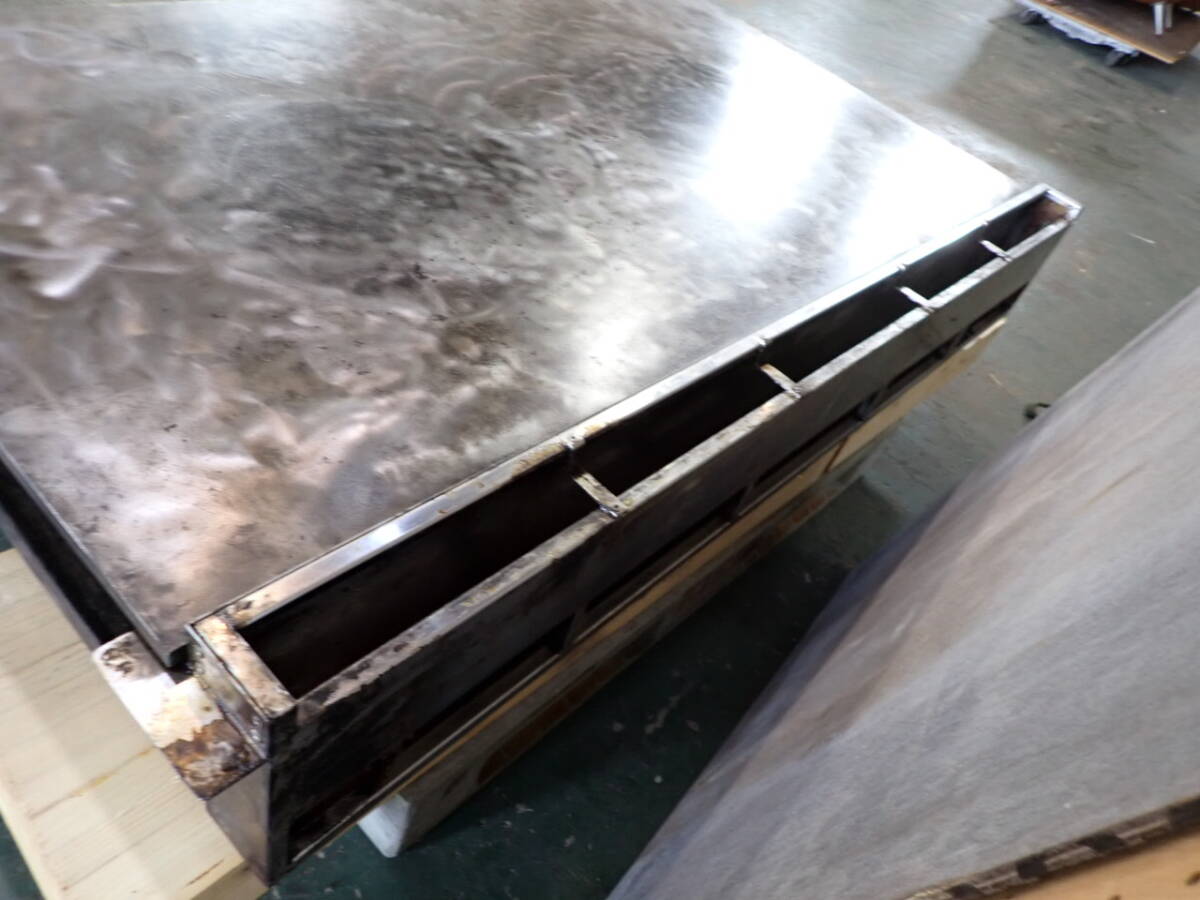 041704 LPガス用 鉄板焼きテーブル 大型グリラー グリドル 鉄板幅1500㎜奧800厚15㎜動作確認済み 直