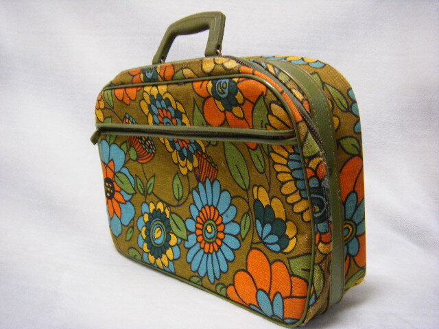 !_ retro * б/у одежда * портфель * зеленый цветочный принт * сумка "Boston bag" 12233* симпатичный 