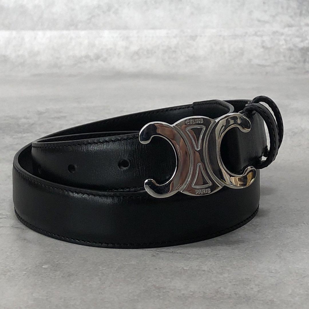 CELINE セリーヌ トリオンフ ベルト シルバー 75 黒 ブラック CELINE セリーヌ トリオンフ ベルト シルバー 75 黒 ブラック
