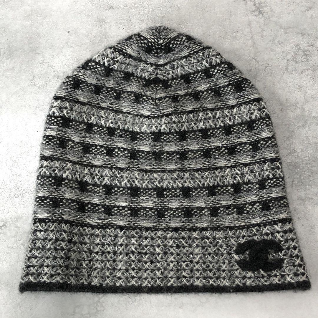 CHANEL シャネル カシミヤ 95% ココマーク ニット帽 帽子 CHANEL シャネル カシミヤ 95% ココマーク ニット帽 帽子
