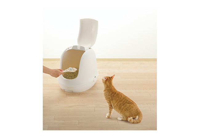 la pre кошка туалет с капюшоном белый интерьер .... цвет . кошка .... модный пространство . постановка Richell бесплатная доставка 