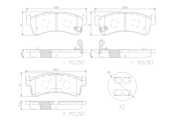 ワゴンR MH55S ブレーキパッド フロント左右セット ブレンボ ブラックパッド P79 038 brembo BLACK PAD フロントのみ WAGON R_画像4