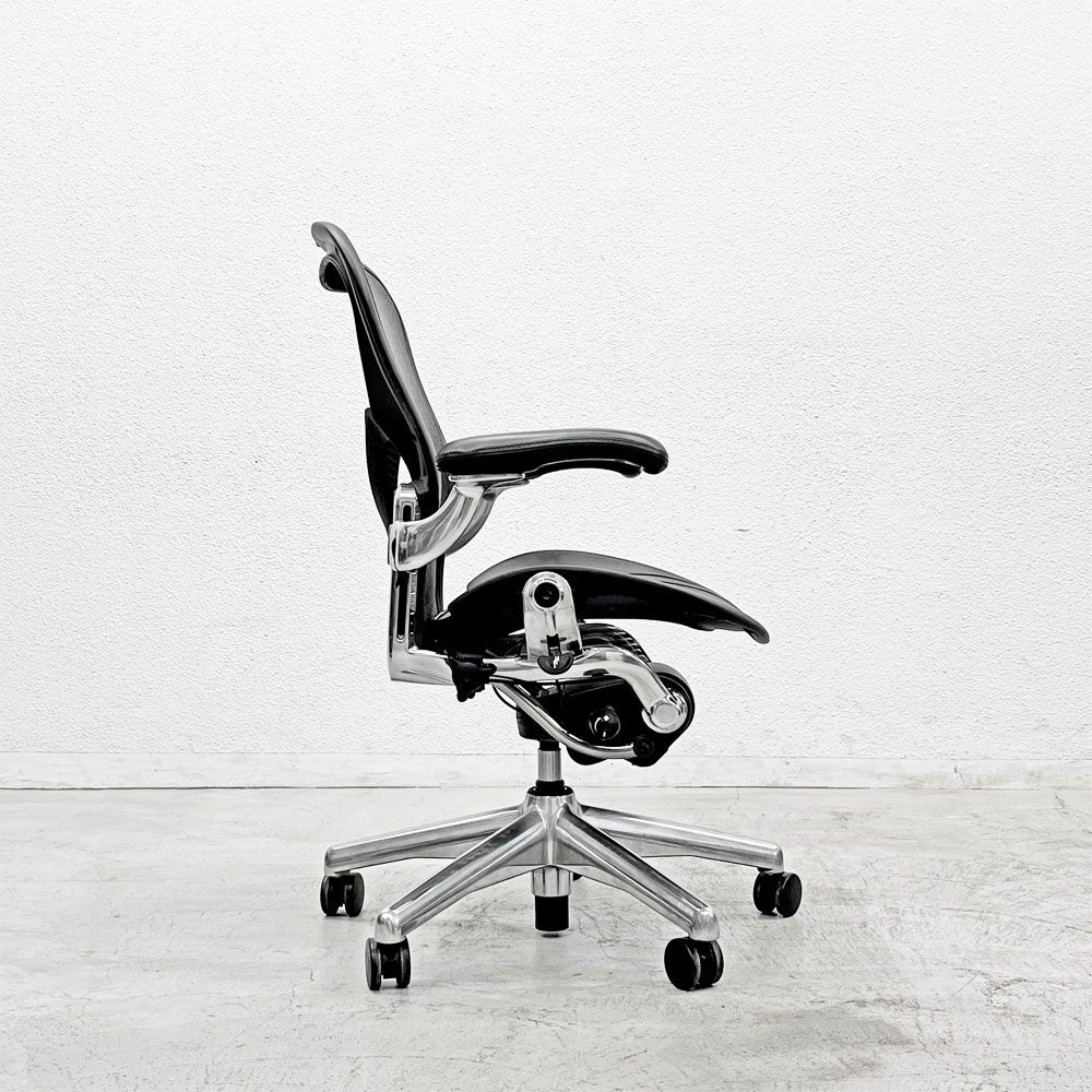 ハーマンミラー Herman Miller アーロンチェア Bサイズ ポスチャーフィット クラシックカーボンメッシュ ポリッシュドアルミベース