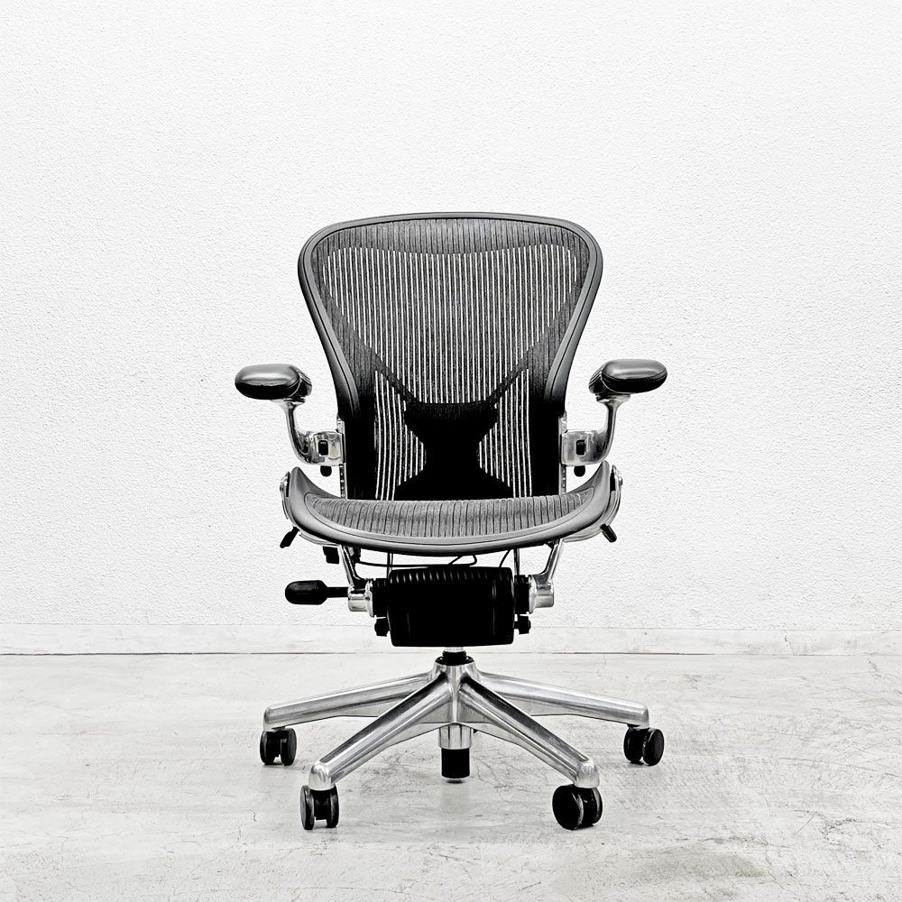 ハーマンミラー Herman Miller アーロンチェア Bサイズ ポスチャーフィット クラシックカーボンメッシュ ポリッシュドアルミベース