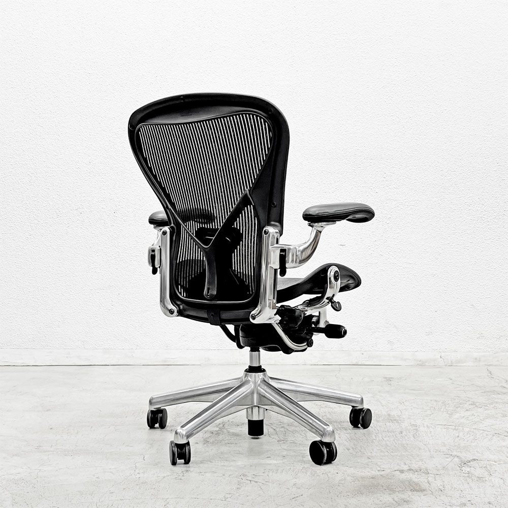 ハーマンミラー Herman Miller アーロンチェア Bサイズ ポスチャーフィット クラシックカーボンメッシュ ポリッシュドアルミベース