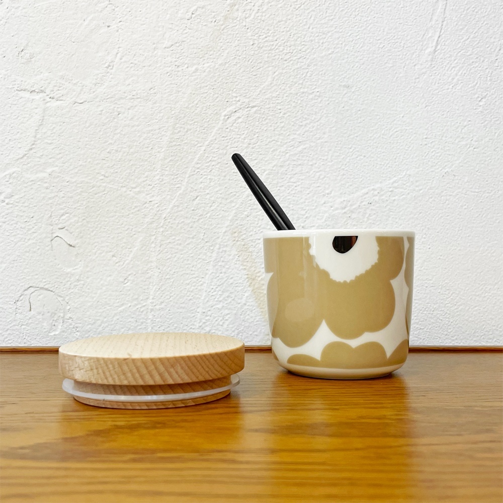 ★ マリメッコ marimekko ウニッコ Unikko ラテマグ コーヒーカップ 200ml 木蓋付き マイヤ?イソラ フィンランド 北歐食器 B