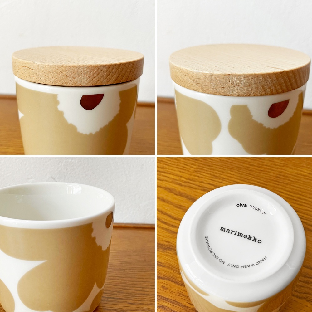 ★ マリメッコ marimekko ウニッコ Unikko ラテマグ コーヒーカップ 200ml 木蓋付き マイヤ?イソラ フィンランド 北歐食器 B