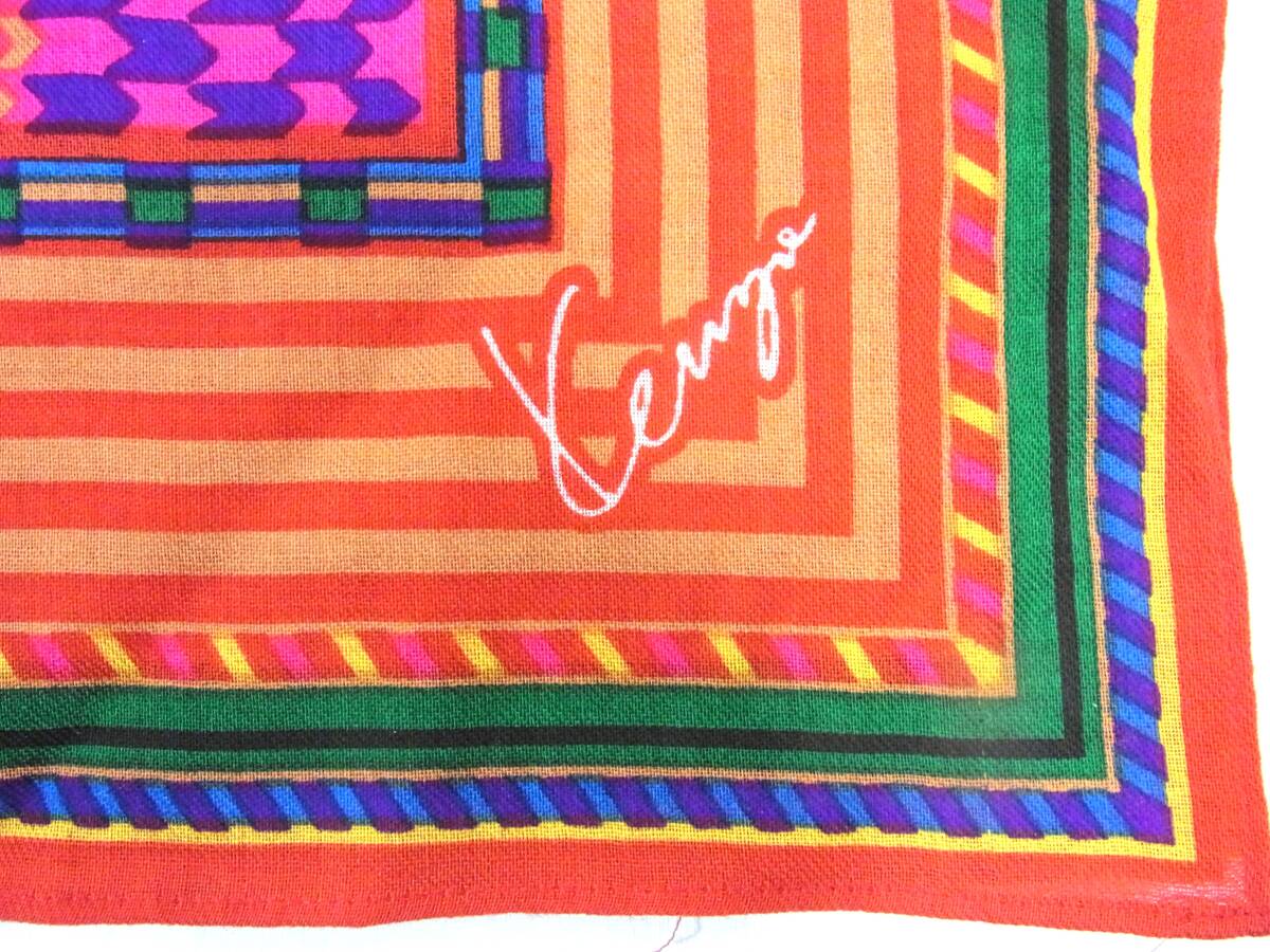 USED 美品 KENZO ケンゾー 高田賢三 大判ウール ハンカチ USED 美品 KENZO ケンゾー 高田賢三 大判ウール ハンカチ