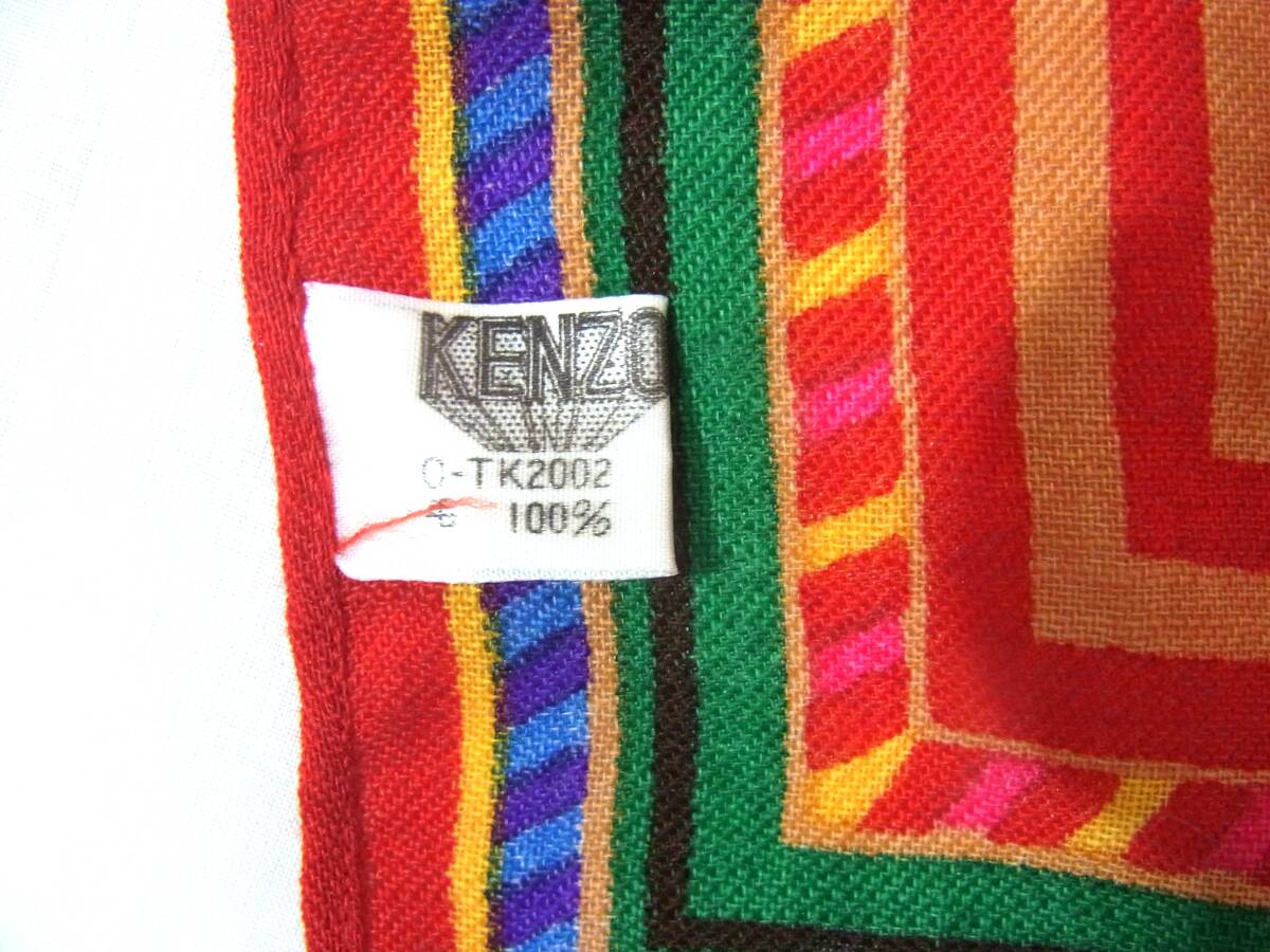 USED 美品 KENZO ケンゾー 高田賢三 大判ウール ハンカチ USED 美品 KENZO ケンゾー 高田賢三 大判ウール ハンカチ