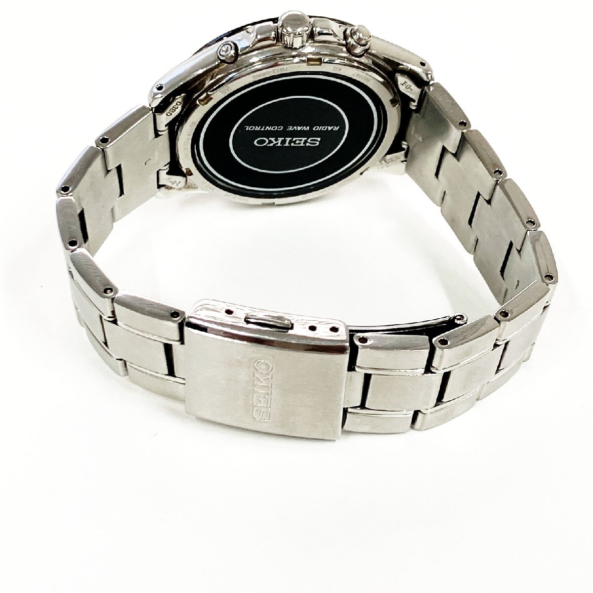 1円スタート】SEIKO セイコー 7B22-0BN0 SS ブラック文字盤 電波 1円スタート】SEIKO セイコー 7B22-0BN0 SS ブラック文字盤 電波