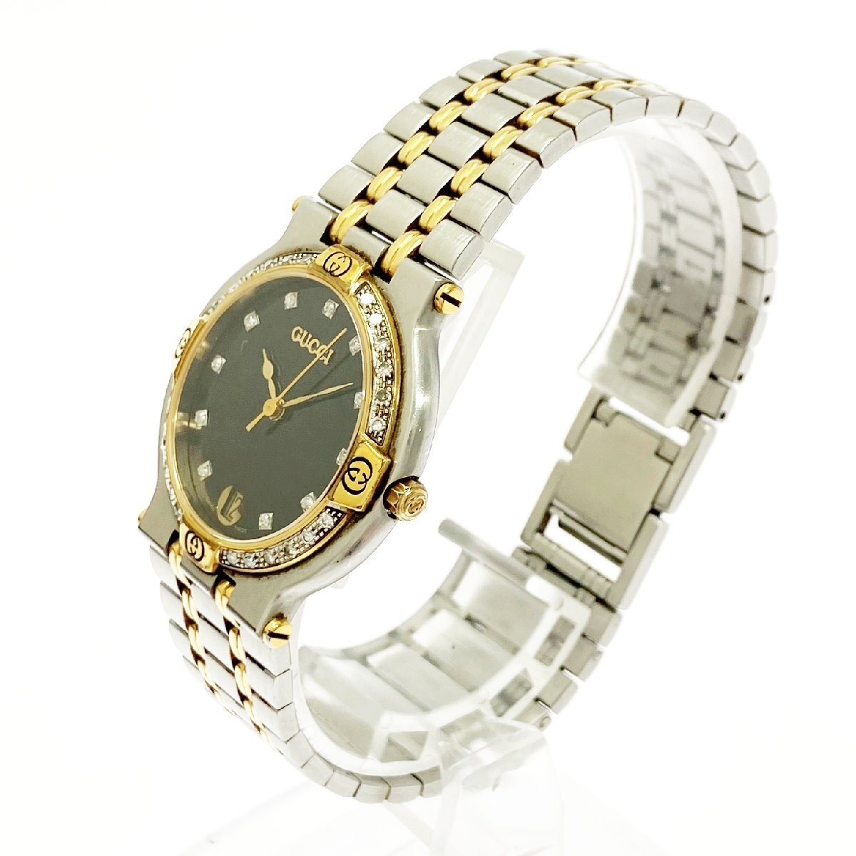 1円スタート】GUCCI グッチ 9000M SS×GP ブラック文字盤 1円スタート】GUCCI グッチ 9000M SS×GP ブラック文字盤