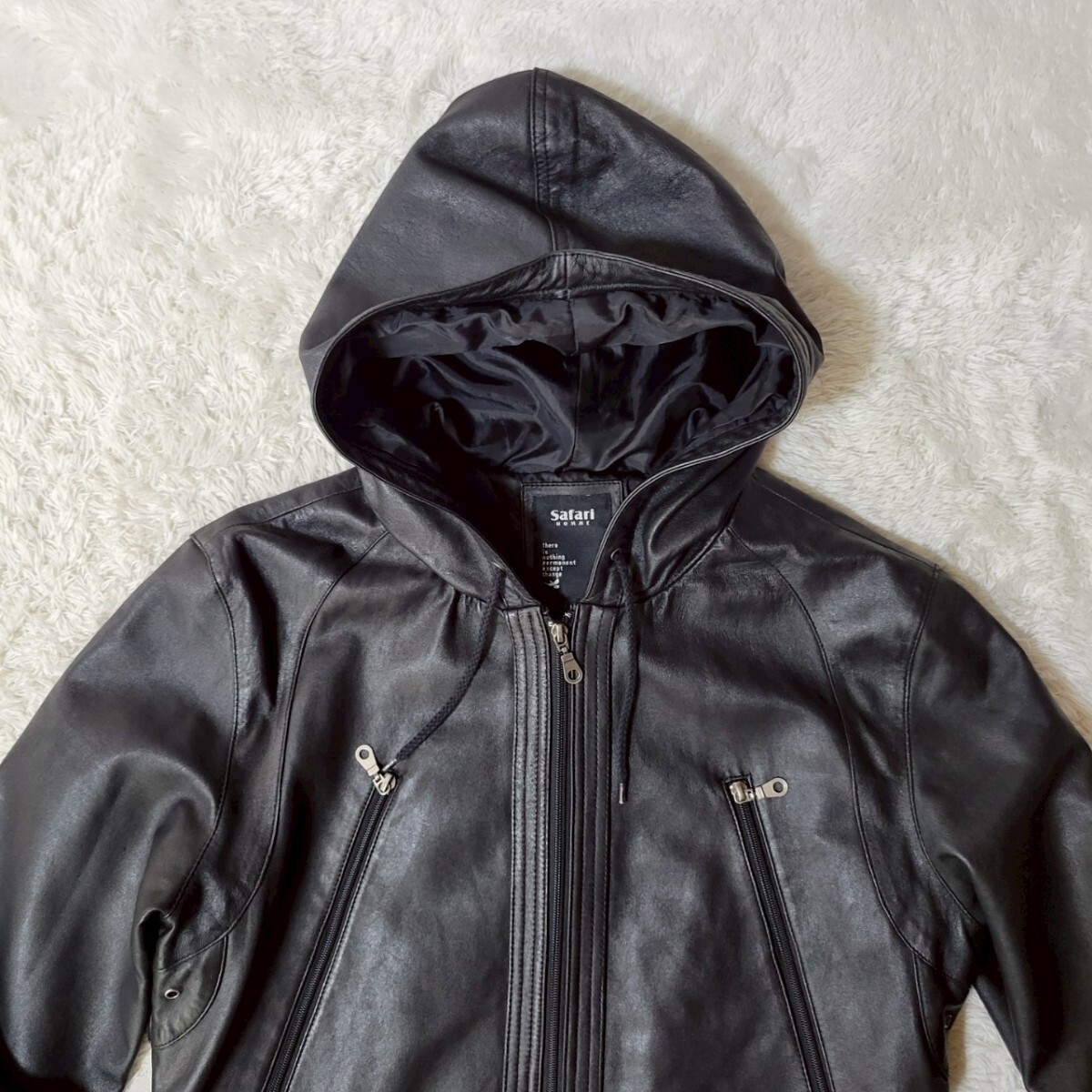 美品/希少XL】 サファリオム『溢れる高級感』safari HOMME 羊革 美品/希少XL】 サファリオム『溢れる高級感』safari HOMME 羊革