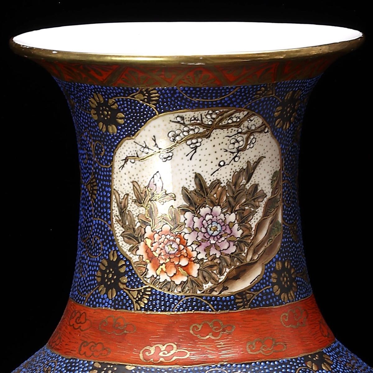 薩摩焼 景徳鎮描金人物百花柄 飾壺 花瓶 古美術 骨董品 壺 花器 薩摩焼 景徳鎮描金人物百花柄 飾壺 花瓶 古美術 骨董品 壺 花器