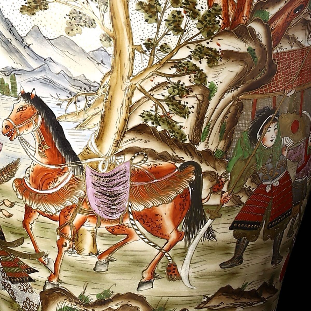薩摩焼 景徳鎮描金人物百花柄 飾壺 花瓶 古美術 骨董品 壺 花器 薩摩焼 景徳鎮描金人物百花柄 飾壺 花瓶 古美術 骨董品 壺 花器