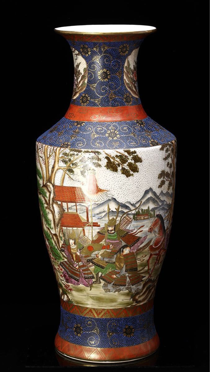 薩摩焼 景徳鎮描金人物百花柄 飾壺 花瓶 古美術 骨董品 壺 花器 薩摩焼 景徳鎮描金人物百花柄 飾壺 花瓶 古美術 骨董品 壺 花器