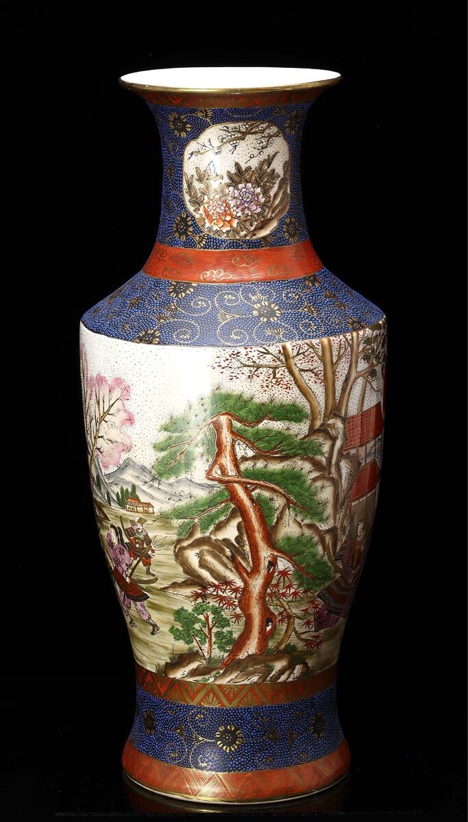 薩摩焼 景徳鎮描金人物百花柄 飾壺 花瓶 古美術 骨董品 壺 花器 薩摩焼 景徳鎮描金人物百花柄 飾壺 花瓶 古美術 骨董品 壺 花器