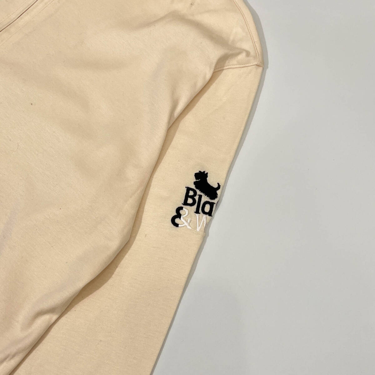 Black & White ブラックアンドホワイト ハーフジップ 天竺 ポロシャツ 2/アイボリー レディース ゴルフ_画像4