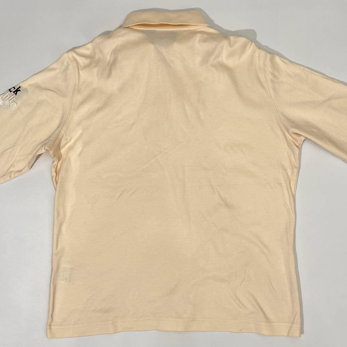 Black & White ブラックアンドホワイト ハーフジップ 天竺 ポロシャツ 2/アイボリー レディース ゴルフ_画像7