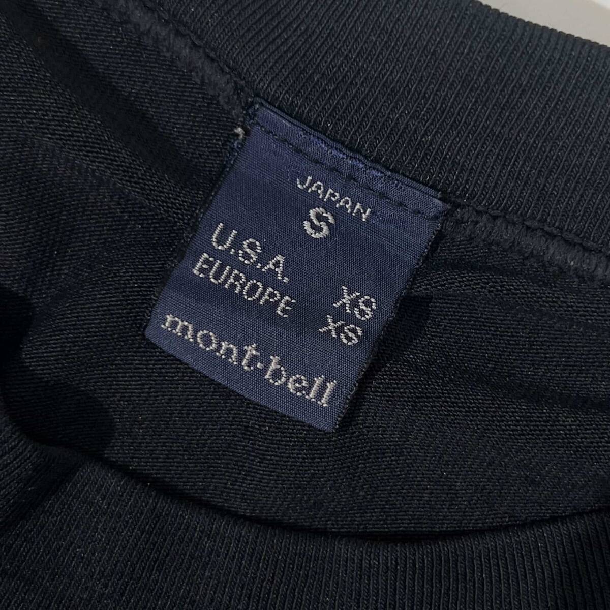 90s mont-bell モンベル 半袖 Tシャツ カットソー S/ブラック メンズ ビンテージ_画像4