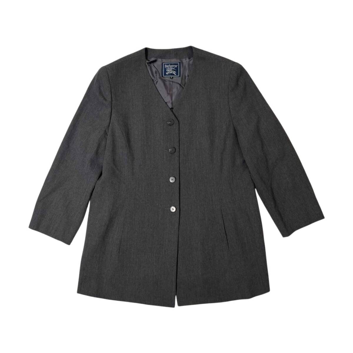 Burberrys バーバリー ノーカラー 4B ジャケット サイズ 17 /レディース/グレー/C-TK83/三陽商会_画像1