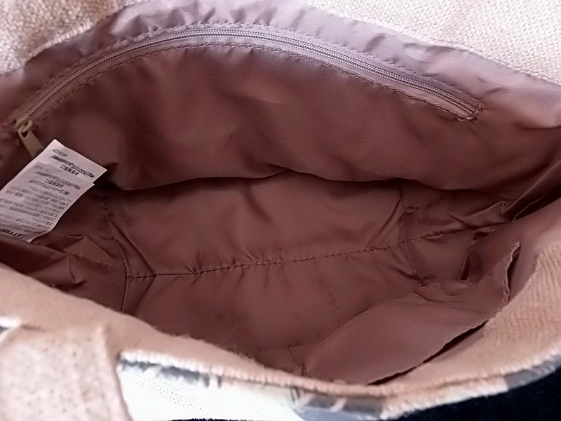 麻製トートバッグ/マチ広です■ROOTOTE/スーパープランニング ■口綴じた幅375×本体高210×底幅160㎜ ★内側/外側底に汚れ ■送料￥660～_画像6