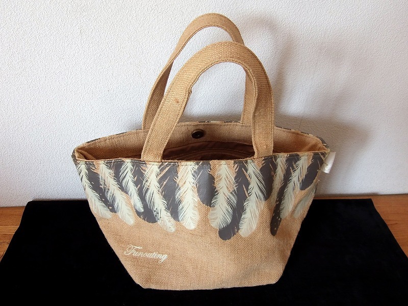 麻製トートバッグ/マチ広です■ROOTOTE/スーパープランニング ■口綴じた幅375×本体高210×底幅160㎜ ★内側/外側底に汚れ ■送料￥660～_画像8