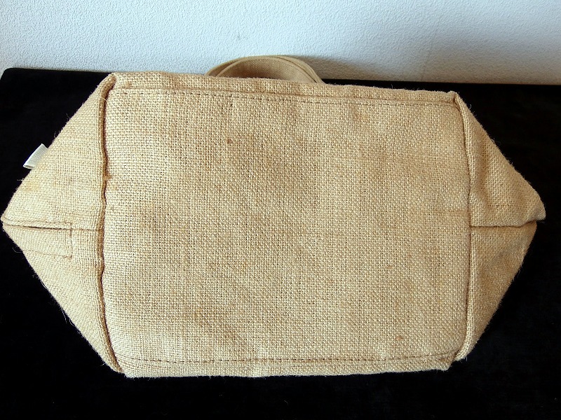 麻製トートバッグ/マチ広です■ROOTOTE/スーパープランニング ■口綴じた幅375×本体高210×底幅160㎜ ★内側/外側底に汚れ ■送料￥660～_画像9