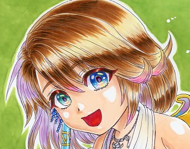 手描きイラスト FF10 ユウナ コピックバージョン A4サイズ 手描きイラスト FF10 ユウナ コピックバージョン A4サイズ