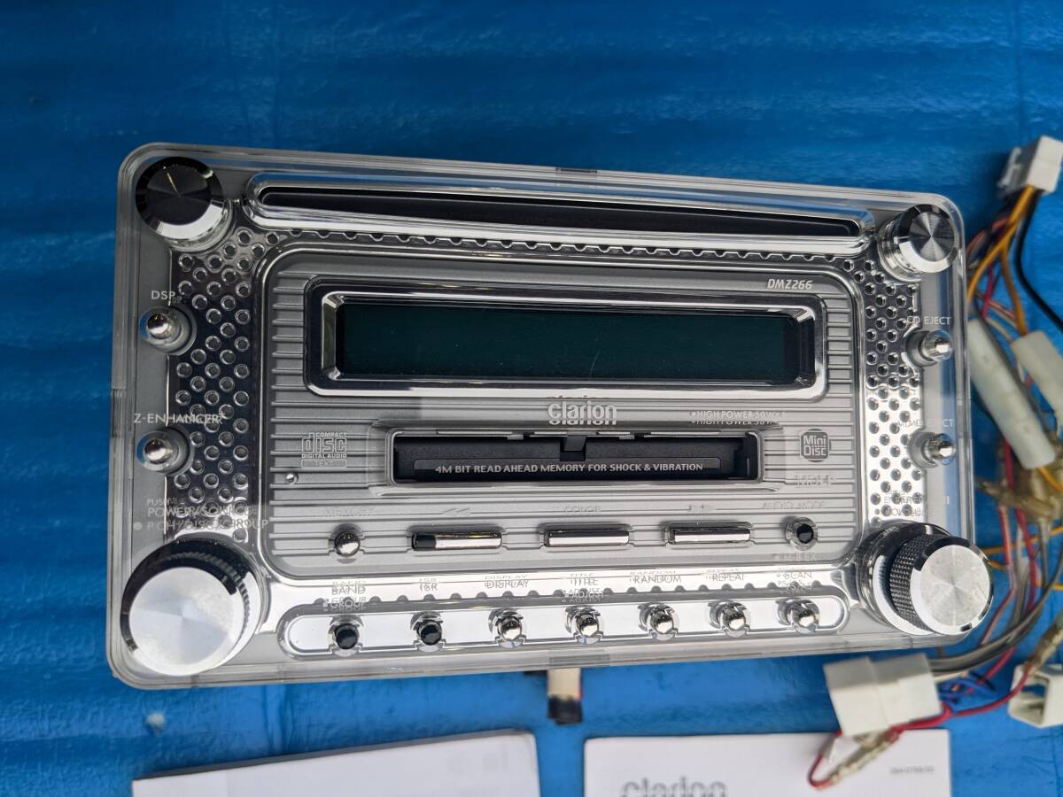 希少な当時物】Clarion 2DIN DMZ266 AUX・DSP付きCD/MD 希少な当時物】Clarion 2DIN DMZ266 AUX・DSP付きCD/MD
