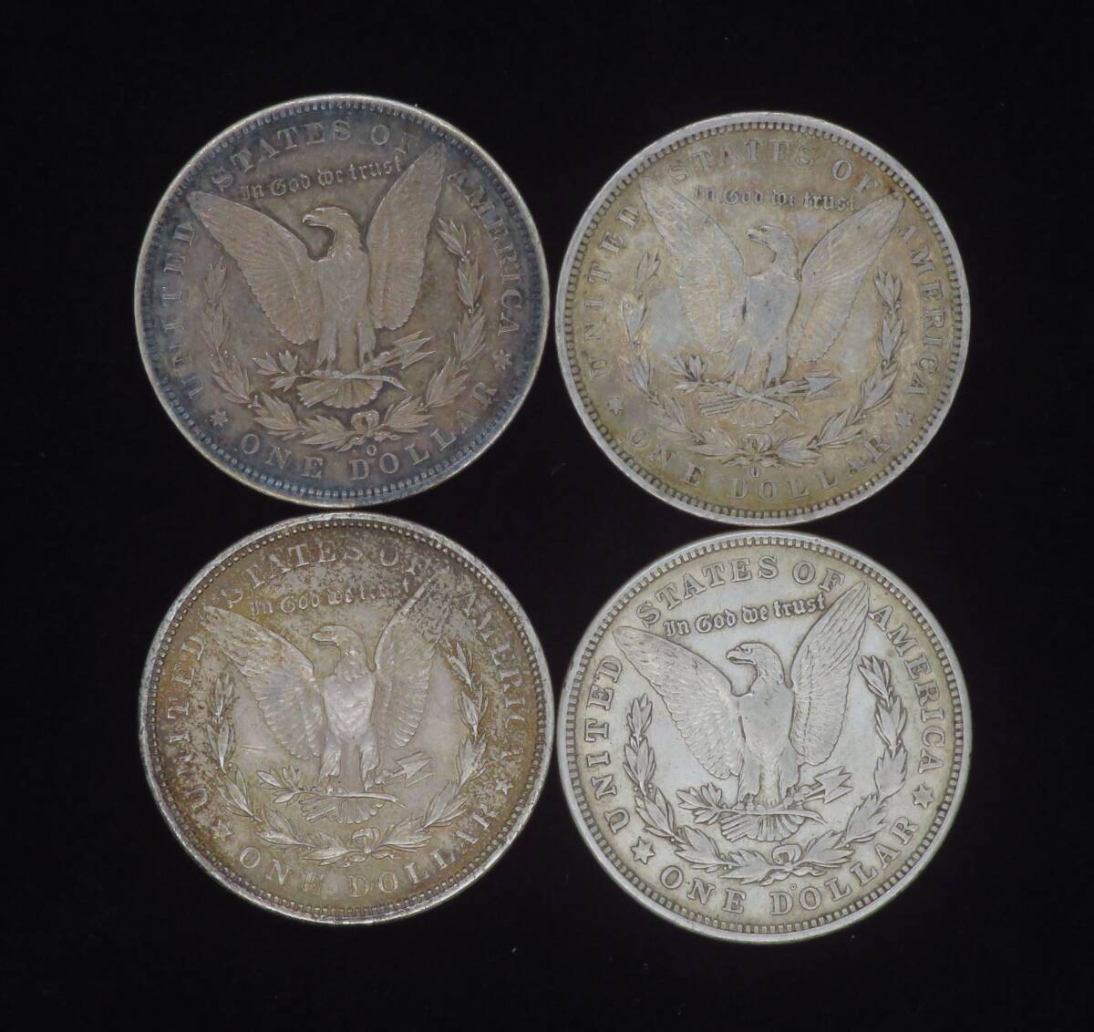 アメリカ銀貨モルガンダラー 銀貨 4枚 銀貨古銭 本物