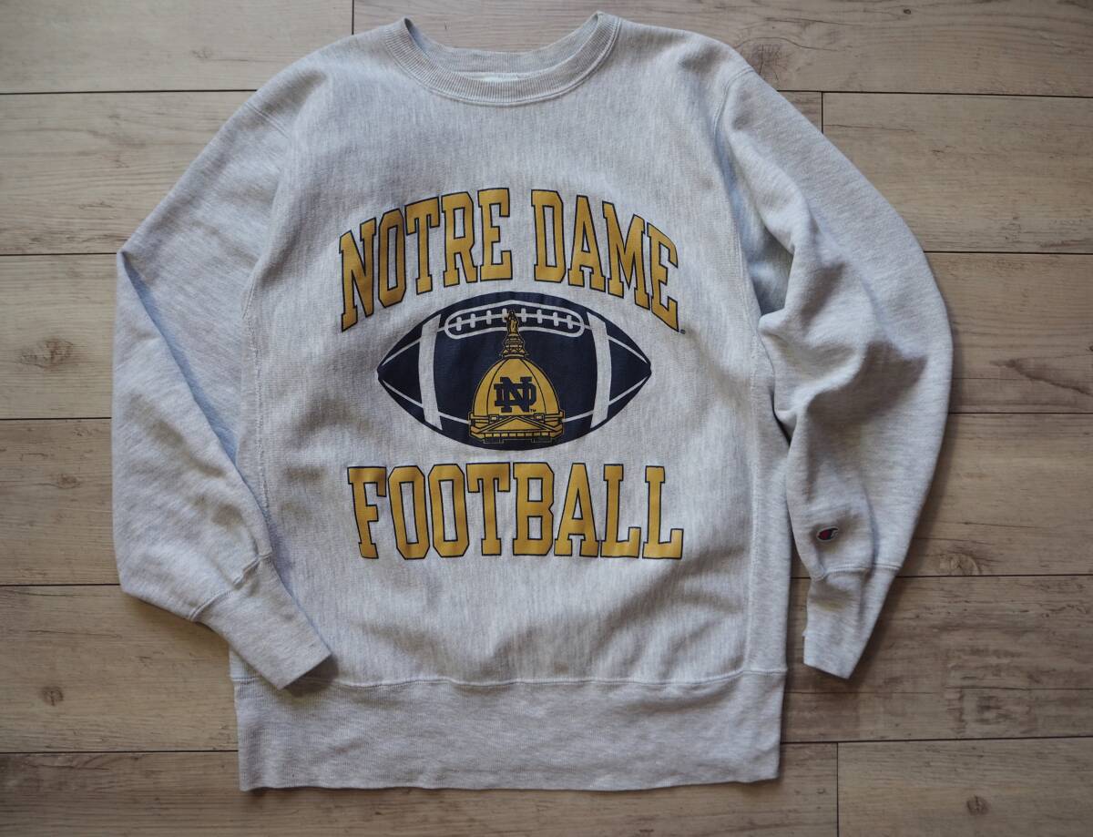 90's チャンピオン リバースウィーブ L 3段プリント 'NOTRE DAME 90's チャンピオン リバースウィーブ L 3段プリント 'NOTRE DAME