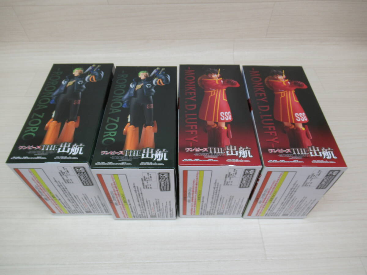 09/A697☆フィギュア 4個セット☆ワンピース THE出航 -MONKEY.D 09/A697☆フィギュア 4個セット☆ワンピース THE出航 -MONKEY.D