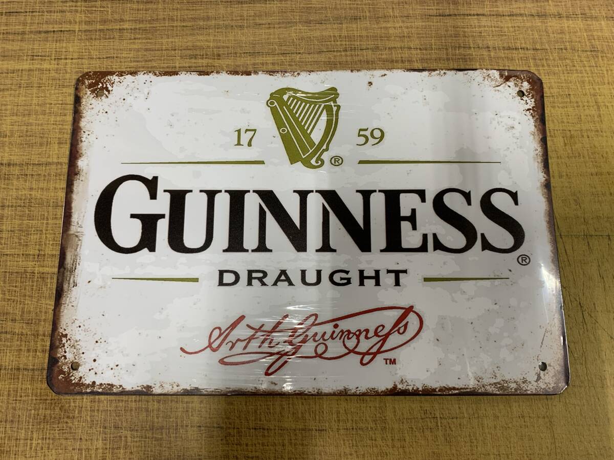 ④【訳あり】ブリキ看板 20×30cm ギネス アメリカンガレージ アンティーク 雑貨 ★TINサイン★
