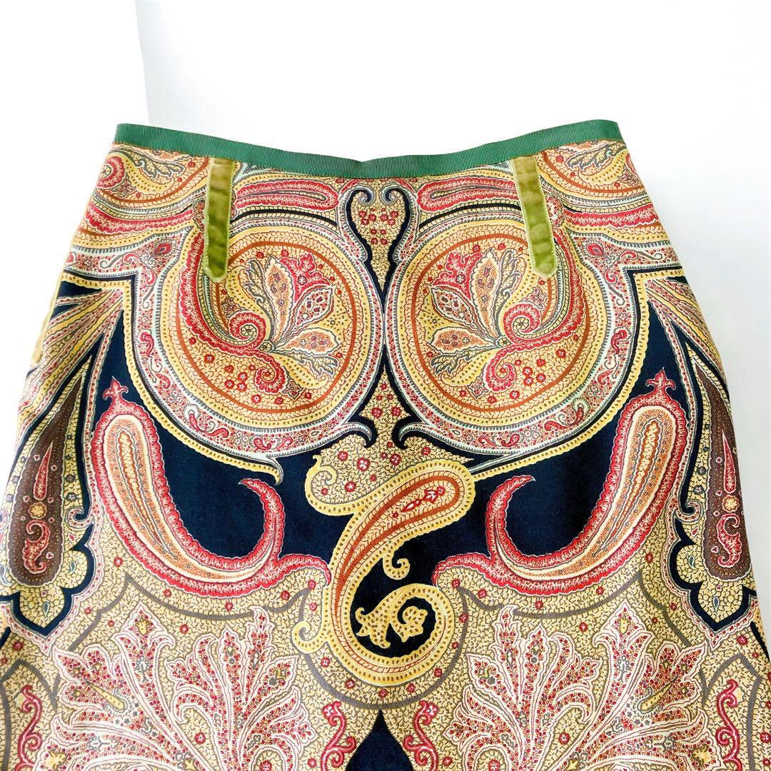 ETROエトロ L〜XL 絹 ペイズリー柄スカート レディース / 総柄 ETROエトロ L〜XL 絹 ペイズリー柄スカート レディース / 総柄