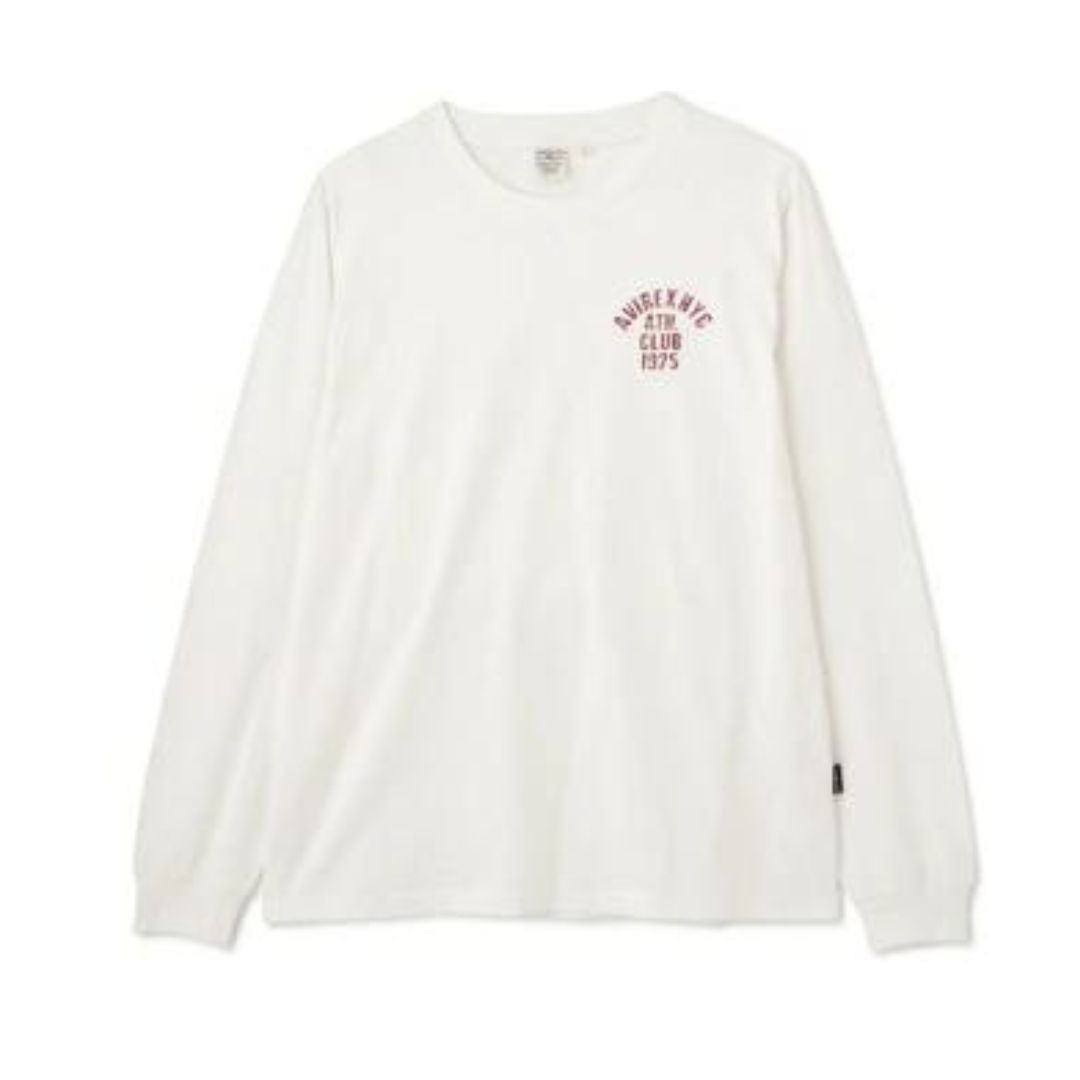 Ｌサイズ　新品タグ付き　ホワイト　033 カットソー 長袖シャツ ロングスリーブTシャツ ロンT メンズ AVIREX アヴィレックス 3230068　2024