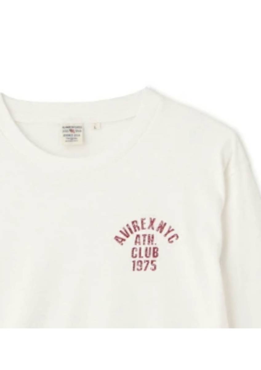 Ｌサイズ　新品タグ付き　ホワイト　033 カットソー 長袖シャツ ロングスリーブTシャツ ロンT メンズ AVIREX アヴィレックス 3230068　2024