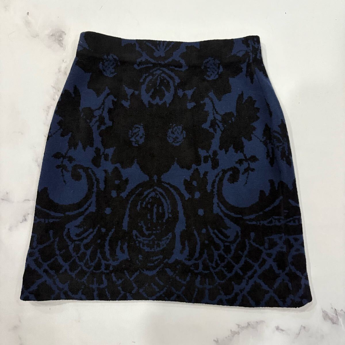 B ■ 良品 '洗練されたデザイン' SONIA by SONIA RYKIEL ソニアリキエル WOOL100% 総柄 ニット タイトスカートS レディース ボトムス 