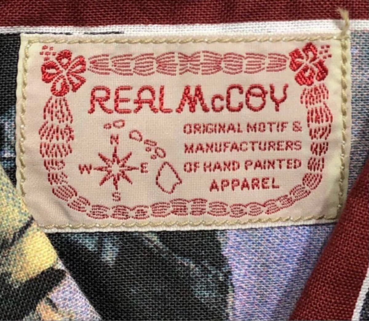 送料無料 未着用 タグ付 定価 1.8万 ■ REAL McCOY リアルマッコイ ■ 戦闘機 総柄 プリント オープンカラー アロハシャツ レッド系 S_画像4