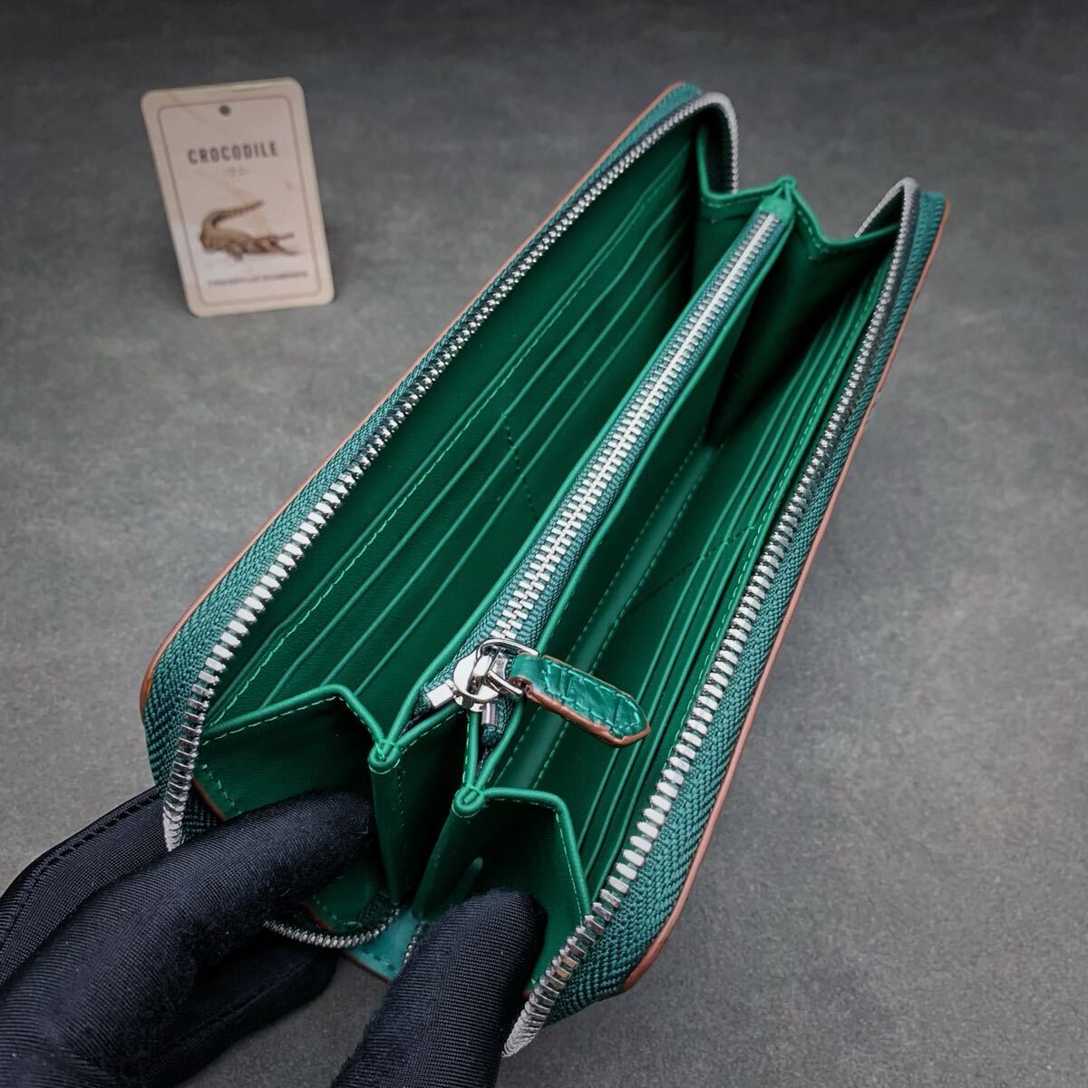 クロコダイル 長財布(ラウンドファスナー/センター部位 クロコダイル 長財布(ラウンドファスナー/センター部位