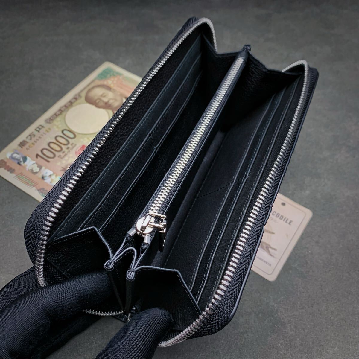 クロコダイル 長財布(ラウンドファスナー/センター部位 クロコダイル 長財布(ラウンドファスナー/センター部位
