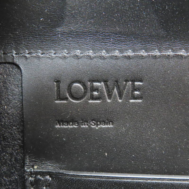 M04-k068 LOEWE ロエベ アナグラム ベジタブルカーフレザ― バムバッグ ボディバッグ ブラック B687D16X01